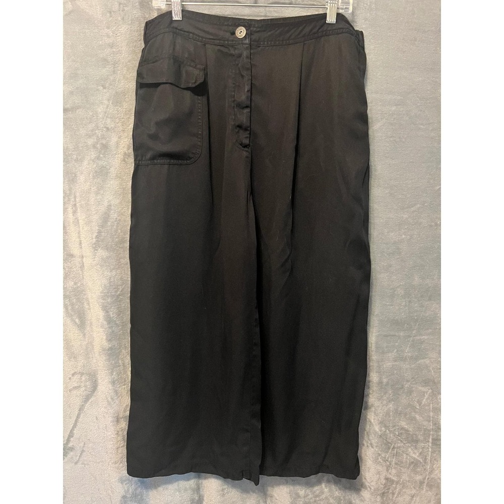 Gerties Black Wide Leg Pants Womens M High Rise 34x24 USA